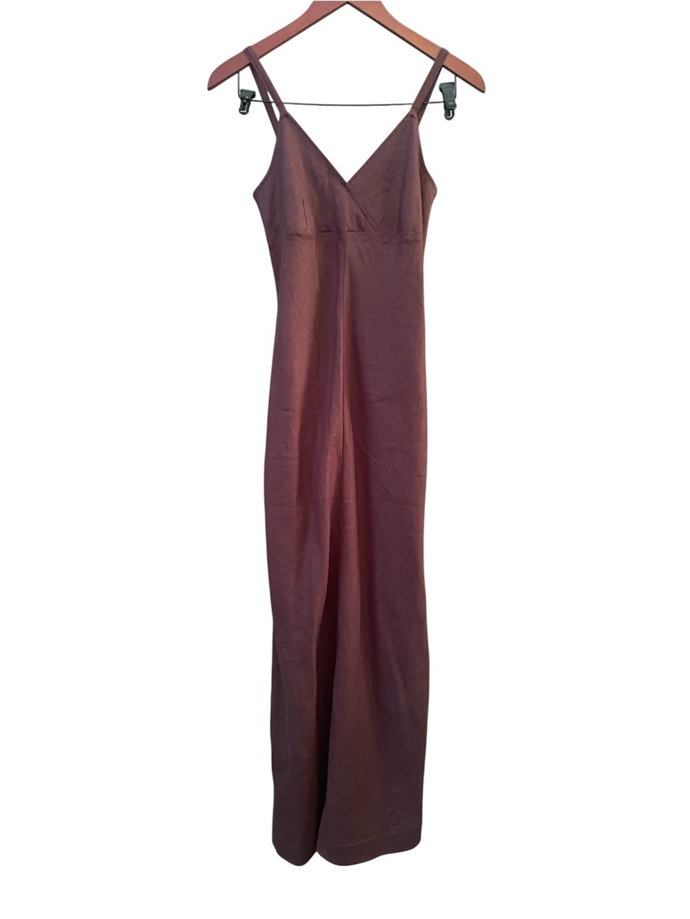 Old Navy Brown 100% Linen V-Neck Maxi Dress Bias cut